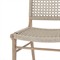Julius Modern Off White Woven Rope Brown Teak Wood Outdoor Dining Side Chair