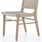 Julius Modern Off White Woven Rope Brown Teak Wood Outdoor Dining Side Chair