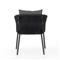 Porter Modern Classic Tall Grey Cushion Black Woven Metal Outdoor Dining Chair