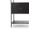 Theodore Industrial Loft Black Wood Grey Iron Frame 2 Drawer Display Bookcase