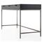 Theodore Industrial Loft Black Wood Grey Iron Base 3 Drawer Writing Desk