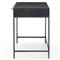 Theodore Industrial Loft Black Wood Grey Iron Base 3 Drawer Writing Desk