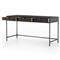 Theodore Industrial Loft Black Wood Grey Iron Base 3 Drawer Writing Desk