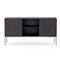 Theodore Industrial Loft Black Wood Grey Iron 4 Drawer Filing Credenza