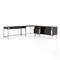 Theodore Industrial Loft Black Wood Iron Corner Desk Set