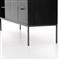 Theodore Industrial Black Wood Grey Iron 2 Drawer 2 Door Media Cabinet - 69&quot;W