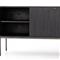 Theodore Industrial Black Wood Grey Iron 2 Drawer 2 Door Media Cabinet - 69&quot;W