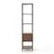Theodore Industrial Loft Brown Wood Grey Iron Frame 2 Drawer Display Bookcase