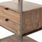 Theodore Industrial Loft Brown Wood Grey Iron Frame 2 Drawer Display Bookcase