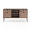 Theodore Industrial Loft Brown Wood Grey Iron 4 Drawer Filing Credenza