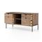 Theodore Industrial Loft Brown Wood Grey Iron 4 Drawer Filing Credenza
