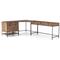 Theodore Industrial Loft Brown Wood Iron Corner Desk