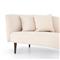 James Modern Classic Beige Performance Brown Oak Wood Chaise Lounge - Left Arm Facing