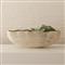 Novie French Rustic White Ceramic Grid Textured Decorative Bowl