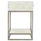 Maxine Industrial Loft Brushed White Wood Steel Nightstand