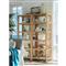 Ariah Coastal Beach Glass Brown Rattan Display Bookcase