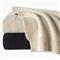 Sferra Modern Pettra Beige Ribbed Lambs Wool Throw Blanket