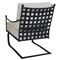 Aurore Beige Cushion Black Metal Rocking Outdoor Club Chair