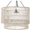 Palecek Tanner Coastal Beach Off White Woven Wicker Outdoor Drum Pendant