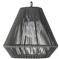 Palecek Tanner Coastal Beach Black Woven Wicker Outdoor Tapered Pendant Lantern