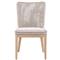 Kailey Coastal Grey Teak Beige Woven Rope Outdoor Dining Side Chair - Set of 2