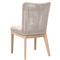 Kailey Coastal Grey Teak Beige Woven Rope Outdoor Dining Side Chair - Set of 2