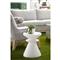 Declan Coastal Beach White Concrete Round Hourglass Outdoor Side End Table