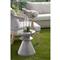 Declan Coastal Beach Grey Concrete Round Hourglass Outdoor Side End Table