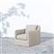 Cassandra Modern Sand Beige Cushion Slipcovered Outdoor Swivel Arm Chair