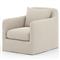 Cassandra Modern Sand Beige Cushion Slipcovered Outdoor Swivel Arm Chair