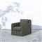Cassandra Modern Charcoal Black Cushion Slipcovered Outdoor Swivel Arm Chair