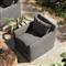 Cassandra Modern Charcoal Black Cushion Slipcovered Outdoor Swivel Arm Chair