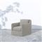 Cassandra Modern Ash Grey Cushion Slipcovered Outdoor Swivel Arm Chair