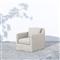 Cassandra Modern Stone Grey Cushion Slipcovered Outdoor Swivel Arm Chair