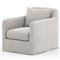 Cassandra Modern Stone Grey Cushion Slipcovered Outdoor Swivel Arm Chair