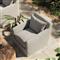 Cassandra Modern Stone Grey Cushion Slipcovered Outdoor Swivel Arm Chair