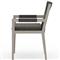 Cheryl Modern Black Cushion Woven Grey Teak Outdoor Dining Arm Chair