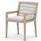 Cheryl Modern Light Grey Cushion Woven Rope Natural Teak Outdoor Dining Arm Chair