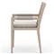 Cheryl Modern Light Grey Cushion Woven Rope Natural Teak Outdoor Dining Arm Chair