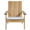 Ashland Modern Natural Teak White Cushion Outdoor Adirondack Chair