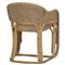 Rina Ellen Coastal Brown Rush Rattan Frame Dining Arm Chair