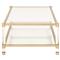 Rowan Modern Classic Glass Top Clear Acrylic Gold Metal Frame Rectangular Coffee Table