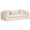 Nathan Modern Classic Beige Slipcovered Espresso Birch Wood Sofa