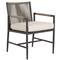 Aurora Mid Century Ash Cushion Aluminum Outdoor Dining Arm Chair