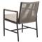Aurora Mid Century Ash Cushion Aluminum Outdoor Dining Arm Chair