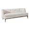 Chloe Mid Century Pearl Linen Upholstered Tufted Wood Sofa
