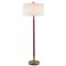 Rolly Modern Classic Brown Wood Antique Brass Metal Floor Lamp