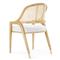 Edward Coastal White Upholstered Linen Mahogany Dining Arm Chair