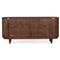 Daphne Mid Century Dark Acacia Wood Woven Cane Rattan 4 Door Media Cabinet - 68&quot;W