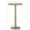 Freya Modern Classic White Marble Antique Brass Bar Table - 24&quot;